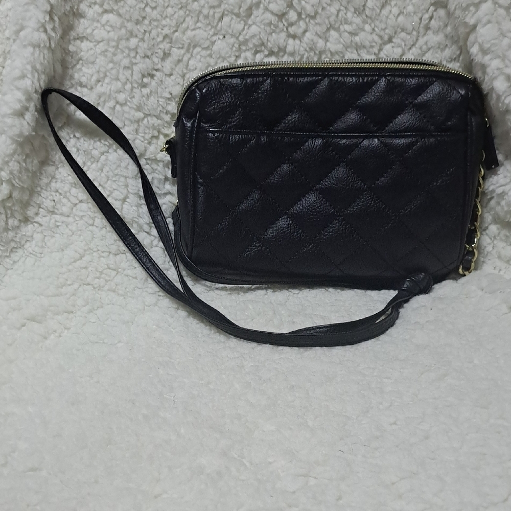 Black Quilted Leather Crossbody Bag